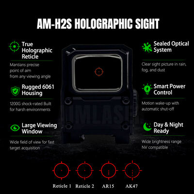 Holographic Diffraction Sight High Definition Parallax Free Long Range Precision Shooting Tactical Hunting Optics